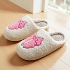 Pantuflas Fuzzy de Felpa con Lazo para Mujer – Cómodas para Interior