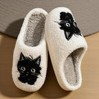 Pantuflas de Casa de Felpa Negra para Mujer – Cómodas y Acogedoras