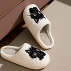 Pantuflas de Casa de Felpa Negra para Mujer – Cómodas y Acogedoras