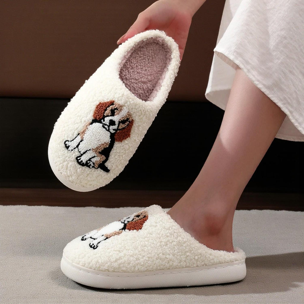 Pantuflas Suaves para Amantes de Perros – Calzado Indoor Beagle para Mujer