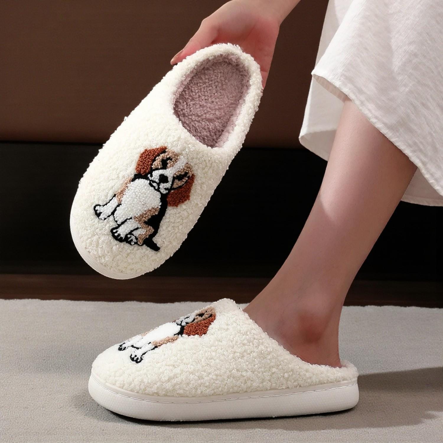 Pantuflas Suaves para Amantes de Perros – Calzado Indoor Beagle para Mujer