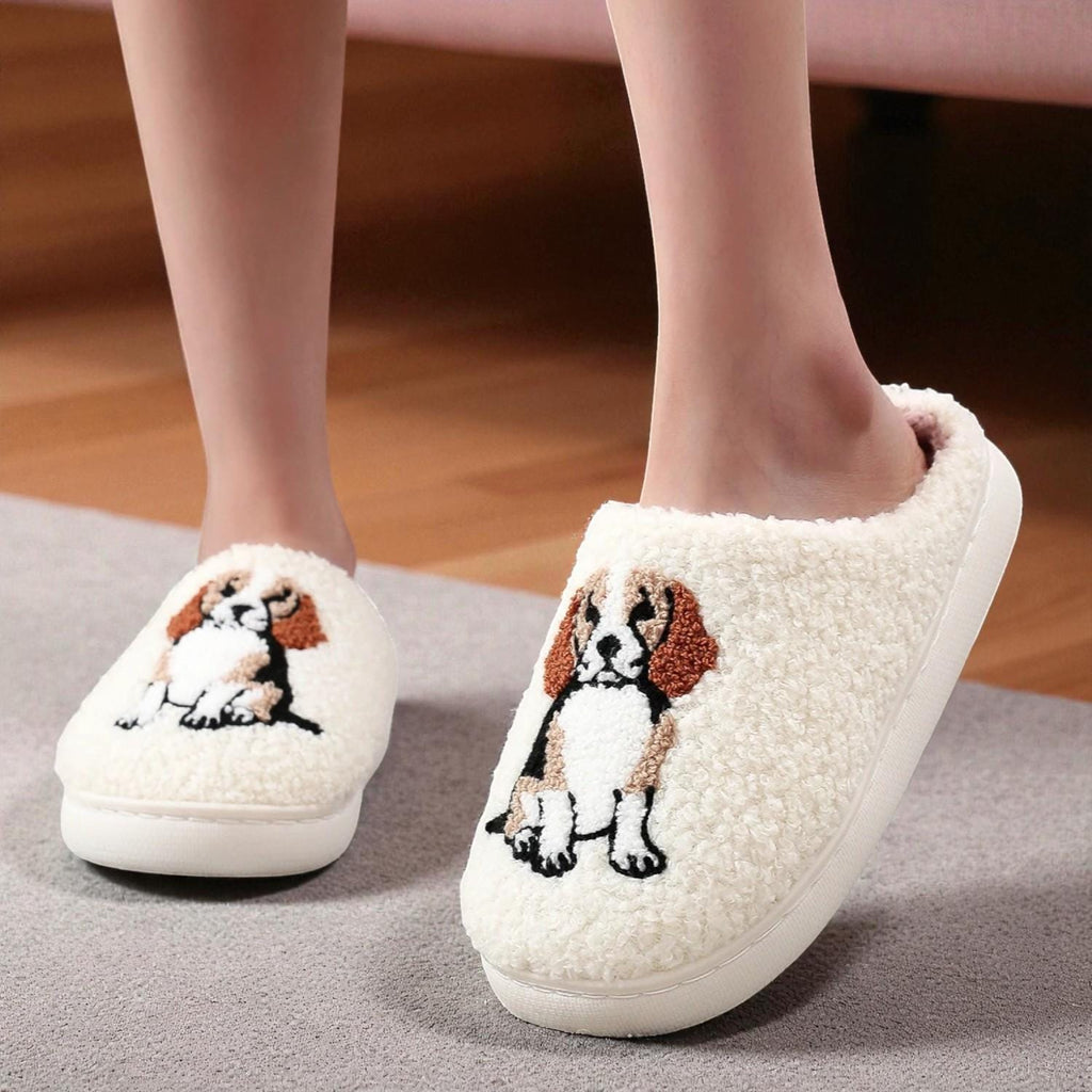 Pantuflas Suaves para Amantes de Perros – Calzado Indoor Beagle para Mujer