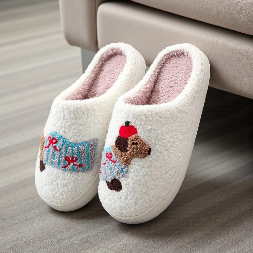 Pantuflas Suaves Dachshund Perro Salchicha para Mujer – Pantuflas de Felpa