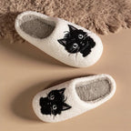 Pantuflas de Casa de Felpa Negra para Mujer – Cómodas y Acogedoras
