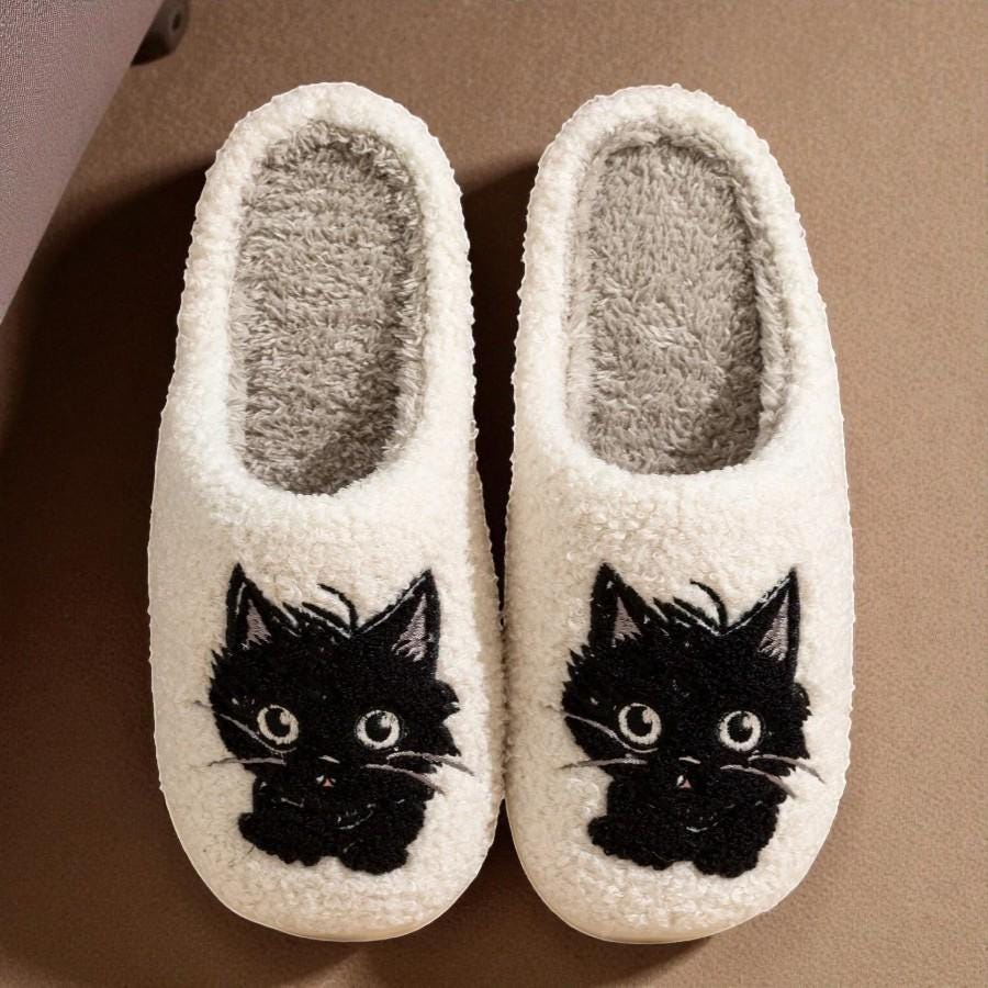 Pantuflas de Casa de Felpa Negra para Mujer – Cómodas y Acogedoras