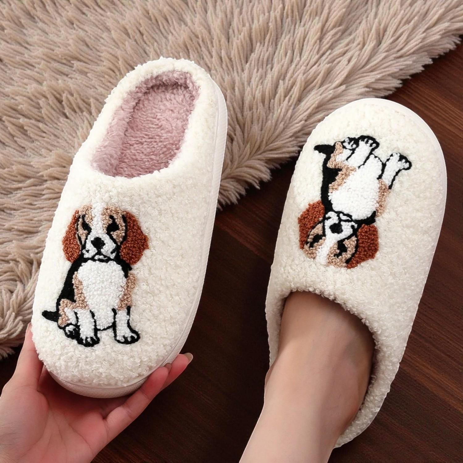 Pantuflas Suaves para Amantes de Perros – Calzado Indoor Beagle para Mujer