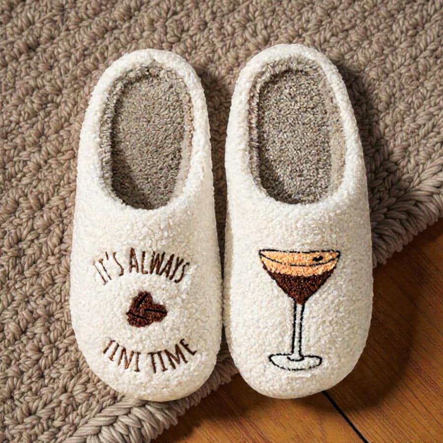 Pantuflas Espresso Martini – Pantuflas de Algodón Suave para Mujer